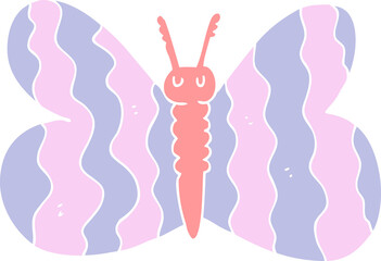 flat color illustration of butterfly