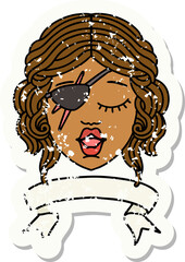 Retro Tattoo Style human rogue character with banner