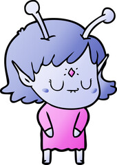 cartoon alien girl