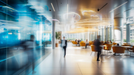 Fototapeta na wymiar Beautiful Blurred Background of Modern Business Office Interior.