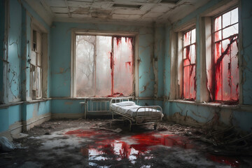 A dirty hospital room  - obrazy, fototapety, plakaty