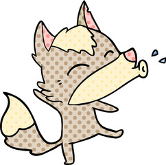 howling wolf cartoon