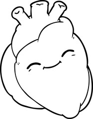 cartoon happy heart