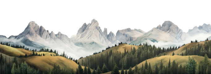 Picturesque landscape with majestic mountain peaks