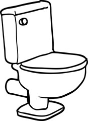 line drawing cartoon closed toilet
