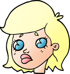 cartoon doodle of a sad girl