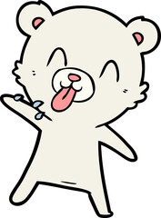 rude cartoon polar bear sticking out tongue