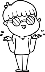 cartoon boy wearing spectacles