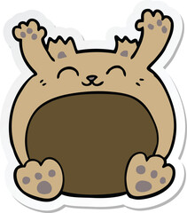 sticker of a cartoon bear