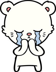 sad little polar bear cartoon