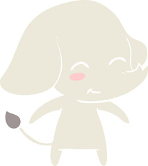 cute flat color style cartoon elephant