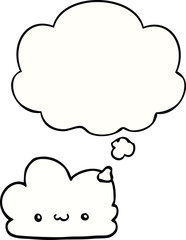 cute cartoon cloud with thought bubble