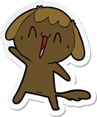 sticker of a cute cartoon dog