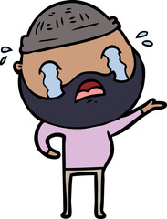 cartoon bearded man crying