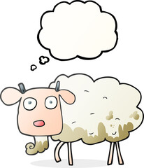 freehand drawn thought bubble cartoon muddy goat