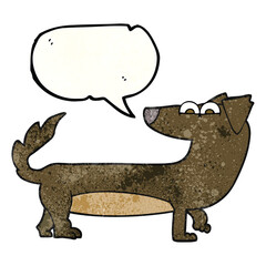 freehand speech bubble textured cartoon dog