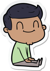 sticker of a cartoon friendly man