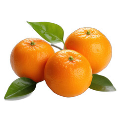 Tangerines isolated on transparent background