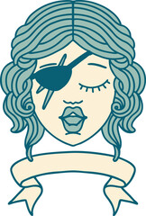 Retro Tattoo Style human rogue character with banner