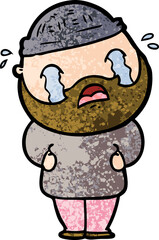 cartoon bearded man crying