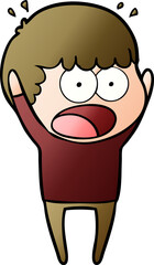 Obraz premium cartoon shocked man