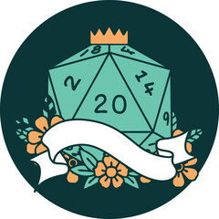 icon of natural twenty D20 dice roll
