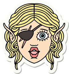 sticker of a elf rogue character face