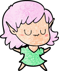 happy cartoon elf girl