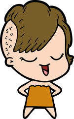 happy cartoon girl