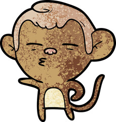 cartoon suspicious monkey