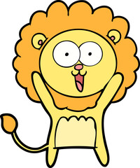happy cartoon lion