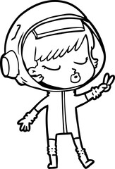 Obraz premium cartoon pretty astronaut girl