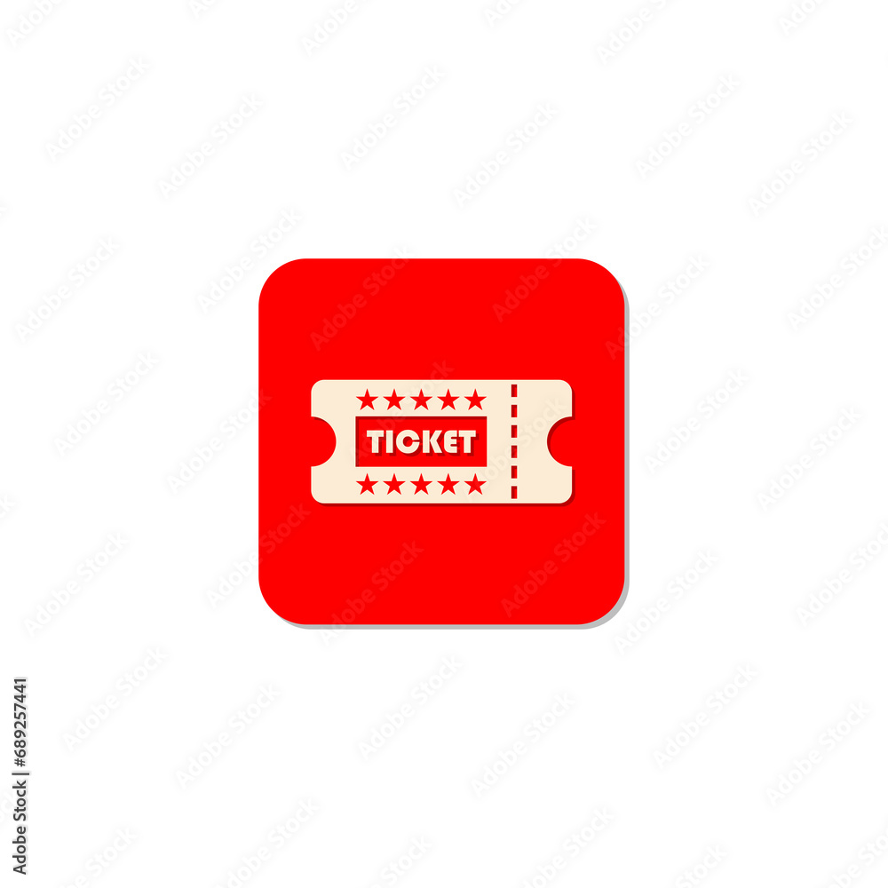 Poster ticket button icon isolated on transparent background