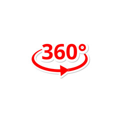 360 degrees icon isolated on transparent background
