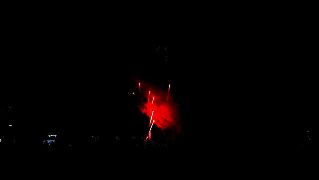Canada Day Fireworks in Brant Street Pier, Burlington, Ontario, Canada