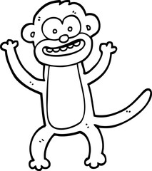 black and white cartoon monkey