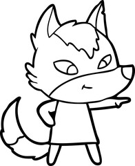 friendly cartoon wolf