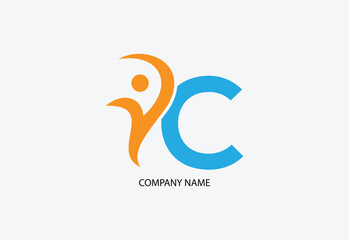 Letter C People Logo Design Template Inspiration, Vector Illustration.