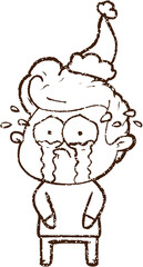 Crying Boy Charcoal Drawing