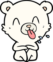 Fototapeta premium rude cartoon polar bear sticking out tongue