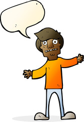 Fototapeta premium cartoon surprised man with speech bubble