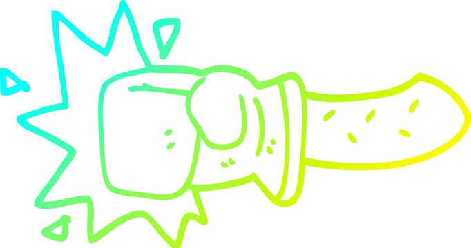 recommend clip art: cold gradient line drawing of a cartoon punch