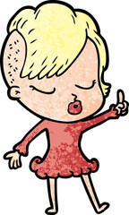 cartoon pretty hipster girl