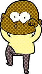 cartoon bald man staring
