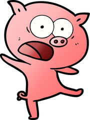 cartoon pig shouting