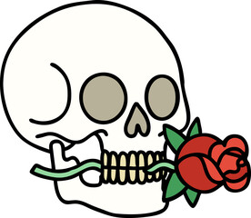 tattoo in traditional style of a skull