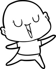 Fototapeta premium happy cartoon bald man