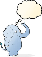 cartoon funny elephant with thought bubble
