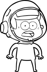 cartoon surprised astronaut