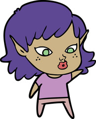 pretty cartoon elf girl